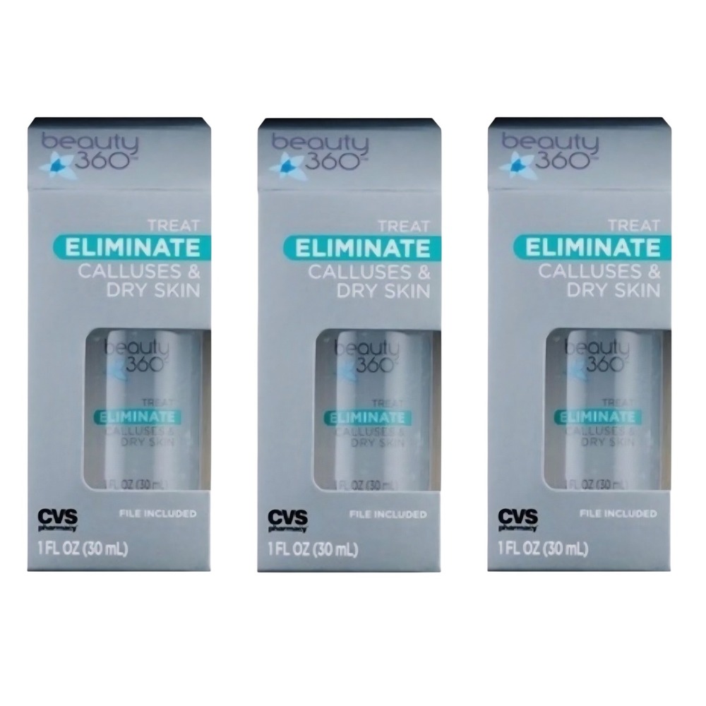 3x Beauty 360 Callus and Dry Skin Treatment 1oz Pedicure Kit with File CVS Feet - Picture 4 of 7
